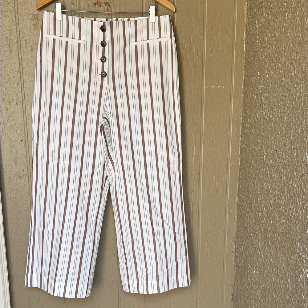 Ann Taylor The Slim Wide Leg Striped Pants Size 10